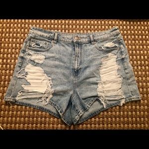 American Eagle denim mom shorts
